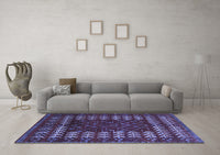 Machine Washable Abstract Blue Modern Rug, wshabs5179blu