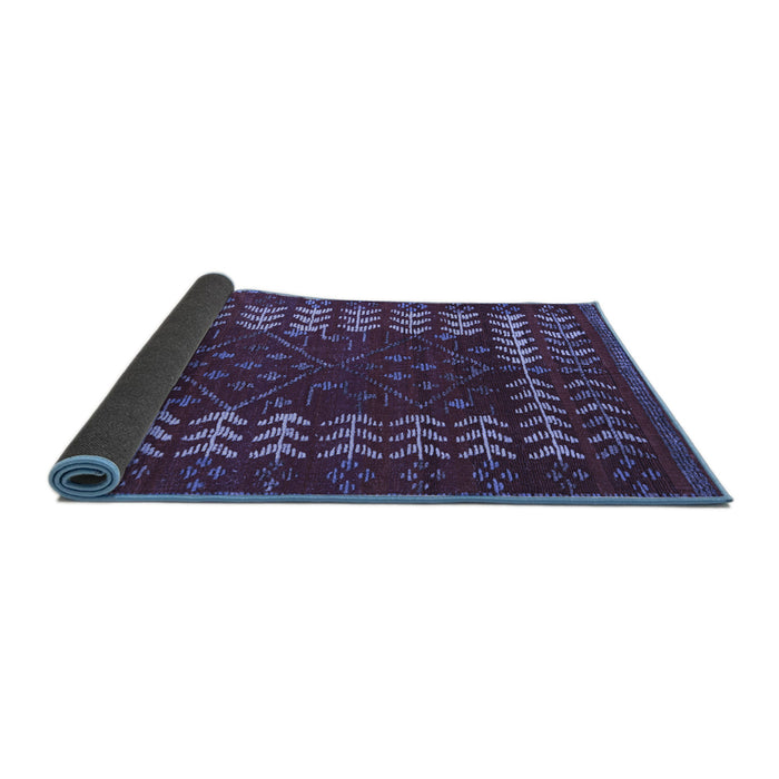 Sideview of Abstract Blue Modern Rug, abs5179blu