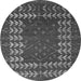 Round Abstract Gray Modern Rug, abs5179gry