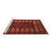 Sideview of Machine Washable Abstract Brown Modern Rug, wshabs5179brn