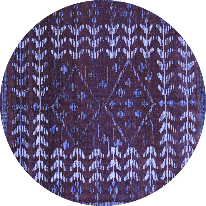 Round Machine Washable Abstract Blue Modern Rug, wshabs5179blu