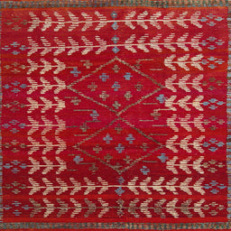 Round Abstract Copper Red Pink Modern Rug, abs5179