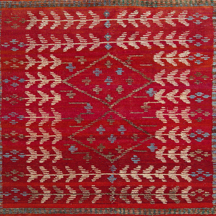 Round Abstract Copper Red Pink Modern Rug, abs5179