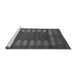 Sideview of Machine Washable Abstract Gray Modern Rug, wshabs5179gry