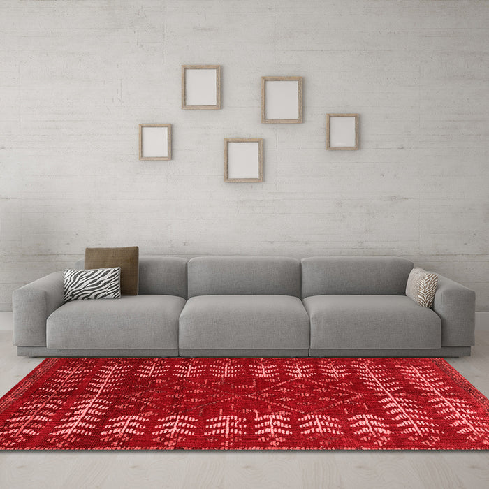 Modern Red Washable Rugs