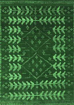 Abstract Emerald Green Modern Rug, abs5179emgrn