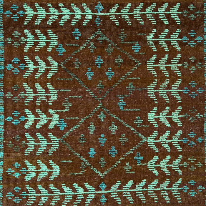 Machine Washable Abstract Turquoise Modern Area Rugs, wshabs5179turq