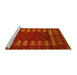 Sideview of Machine Washable Abstract Yellow Modern Rug, wshabs5179yw