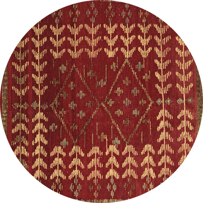 Round Abstract Brown Modern Rug, abs5179brn