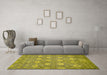 Machine Washable Abstract Yellow Modern Rug in a Living Room, wshabs517yw