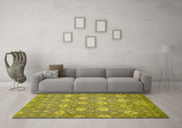 Machine Washable Abstract Yellow Modern Rug, wshabs517yw