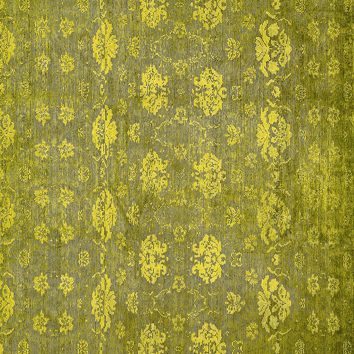 Square Machine Washable Abstract Yellow Modern Rug, wshabs517yw