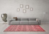 Machine Washable Abstract Red Modern Rug, wshabs517red