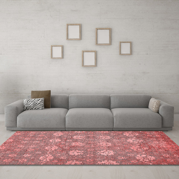 Modern Red Washable Rugs