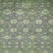 Square Machine Washable Abstract Army Green Rug, wshabs517