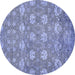 Round Abstract Blue Modern Rug, abs517blu