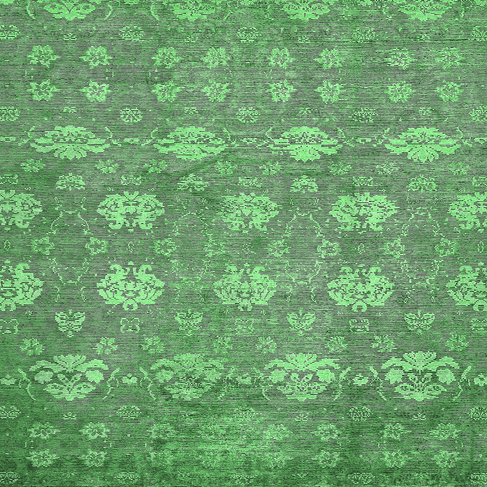 Square Abstract Emerald Green Modern Rug, abs517emgrn