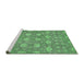 Sideview of Machine Washable Abstract Emerald Green Modern Area Rugs, wshabs517emgrn