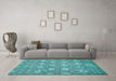 Machine Washable Abstract Light Blue Modern Rug in a Living Room, wshabs517lblu