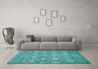 Machine Washable Abstract Light Blue Modern Rug, wshabs517lblu