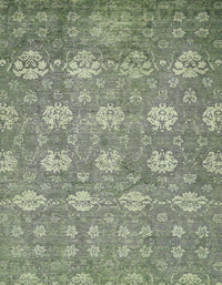 Machine Washable Abstract Army Green Rug, wshabs517