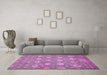 Machine Washable Abstract Pink Modern Rug in a Living Room, wshabs517pnk