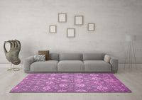 Machine Washable Abstract Pink Modern Rug, wshabs517pnk