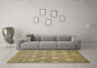 Machine Washable Abstract Brown Modern Rug in a Living Room,, wshabs517brn