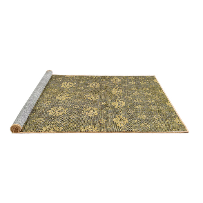 Sideview of Machine Washable Abstract Brown Modern Rug, wshabs517brn