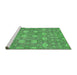 Sideview of Machine Washable Abstract Green Modern Area Rugs, wshabs517grn