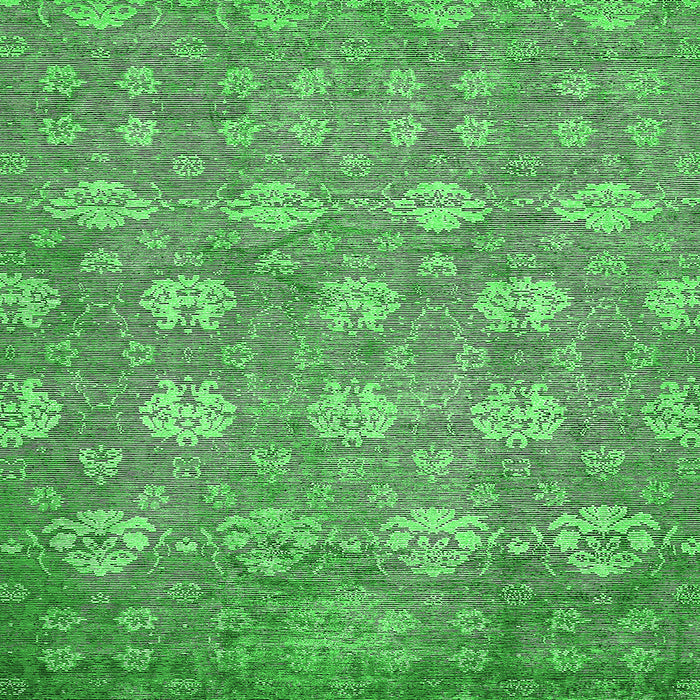 Square Machine Washable Abstract Green Modern Area Rugs, wshabs517grn