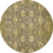 Round Abstract Brown Modern Rug, abs517brn