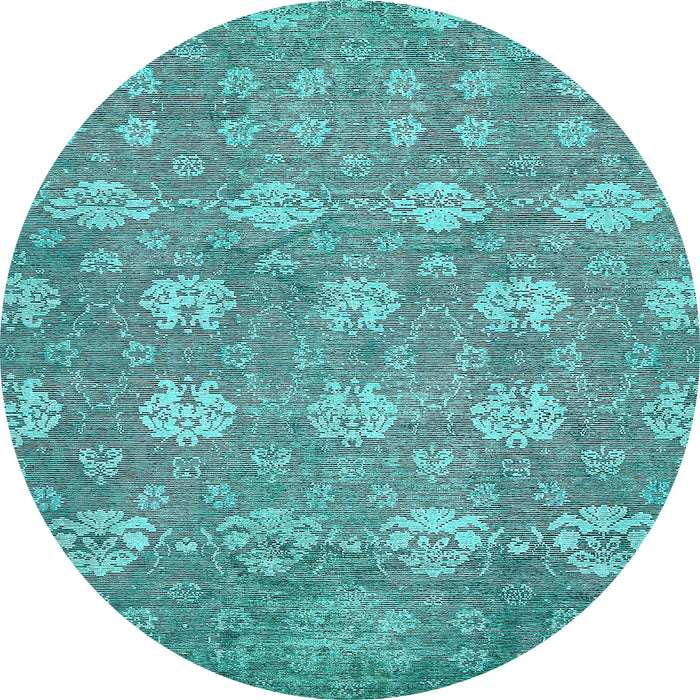 Round Abstract Light Blue Modern Rug, abs517lblu