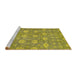 Sideview of Machine Washable Abstract Yellow Modern Rug, wshabs517yw