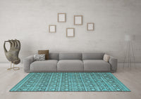 Machine Washable Abstract Light Blue Modern Rug, wshabs5180lblu