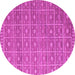 Round Machine Washable Abstract Pink Modern Rug, wshabs5180pnk