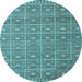 Round Machine Washable Abstract Light Blue Modern Rug, wshabs5180lblu