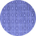 Round Abstract Blue Modern Rug, abs5180blu