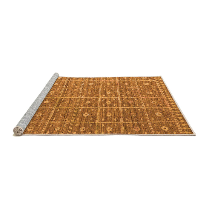 Sideview of Machine Washable Abstract Orange Modern Area Rugs, wshabs5180org