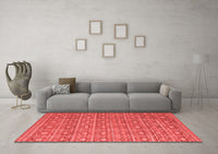 Machine Washable Abstract Red Modern Rug, wshabs5180red