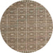 Round Machine Washable Abstract Camel Brown Rug, wshabs5180