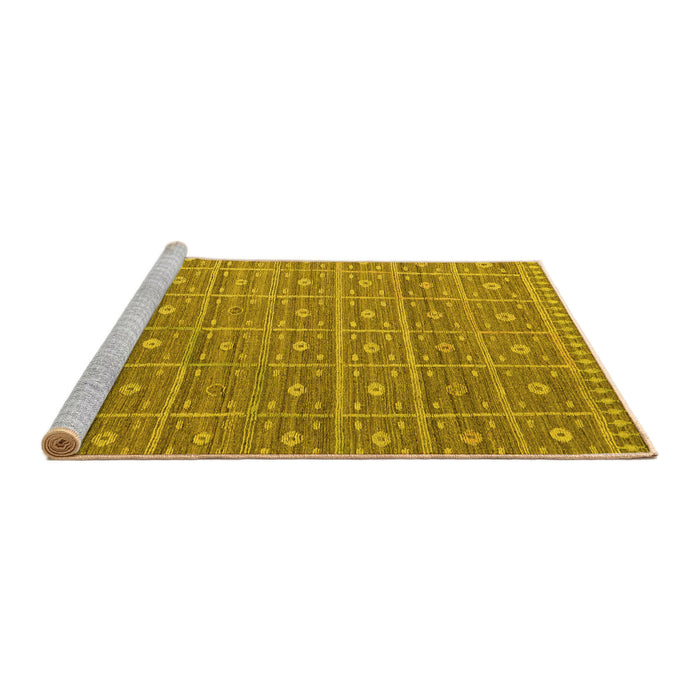 Sideview of Machine Washable Abstract Yellow Modern Rug, wshabs5180yw