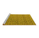 Sideview of Machine Washable Abstract Yellow Modern Rug, wshabs5180yw