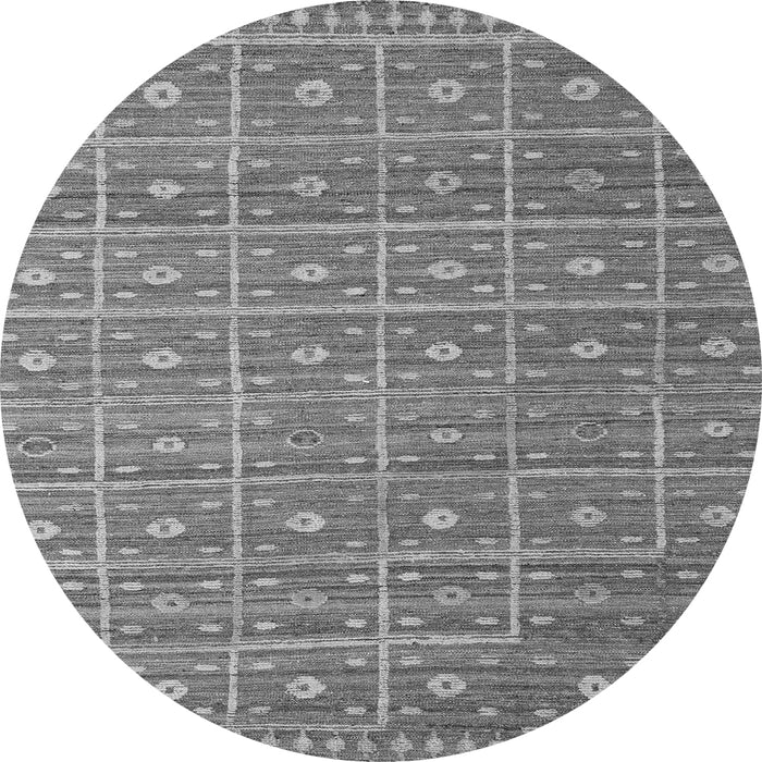 Round Machine Washable Abstract Gray Modern Rug, wshabs5180gry