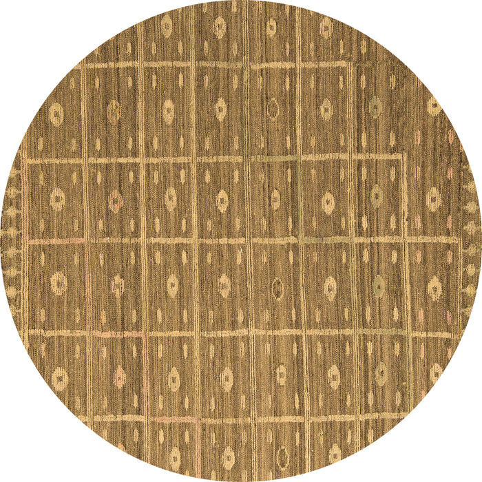 Round Abstract Brown Modern Rug, abs5180brn