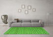 Machine Washable Abstract Green Modern Area Rugs in a Living Room,, wshabs5180grn