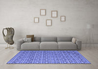 Machine Washable Abstract Blue Modern Rug, wshabs5180blu