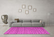 Machine Washable Abstract Pink Modern Rug in a Living Room, wshabs5180pnk