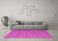 Machine Washable Abstract Pink Modern Rug, wshabs5180pnk