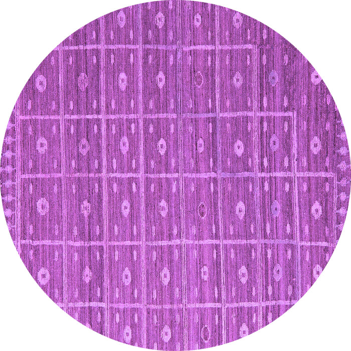 Round Machine Washable Abstract Purple Modern Area Rugs, wshabs5180pur